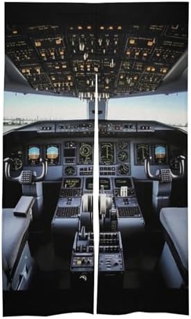 Airplane Cockpit Door Curtain Split 17x57 Inch Blackout Privacy Partition Divider
