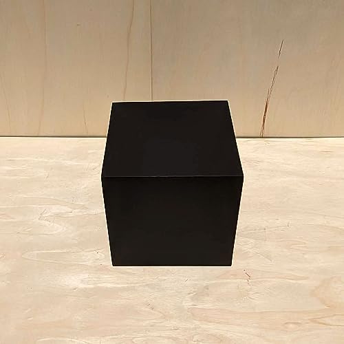14 Inch Matte Black Display Cube Pedestal Stand
