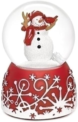 Roman Holiday Red Snow Globe Jingle Bells 80MM
