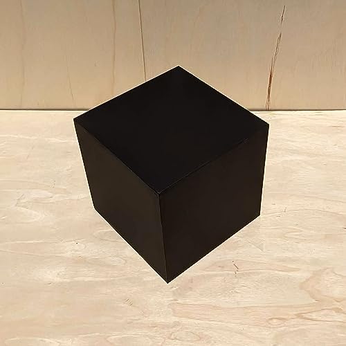 14 Inch Matte Black Display Cube Pedestal Stand