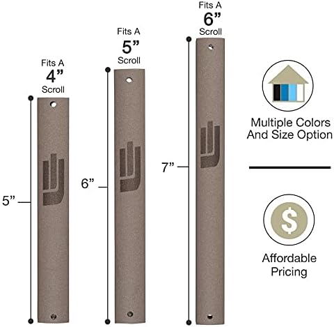 Modern Shin Aluminum Mezuzah Case for 5 Inch Scroll