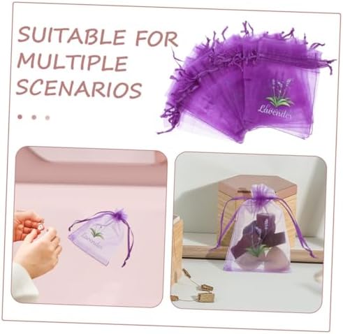 PRETYZOOM 20pcs Lavender Scented Drawstring Mesh Pouches