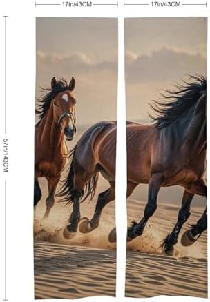 Horses Running in the Sand Door Curtain 57x17 Inches