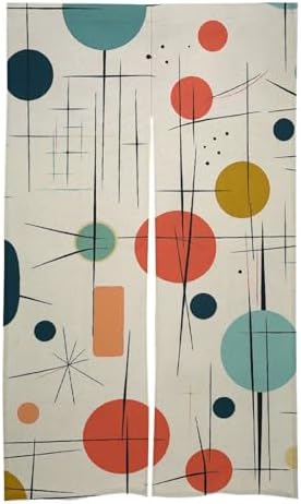 Modern Mid Century Door Curtain Panel 17x57 Inch