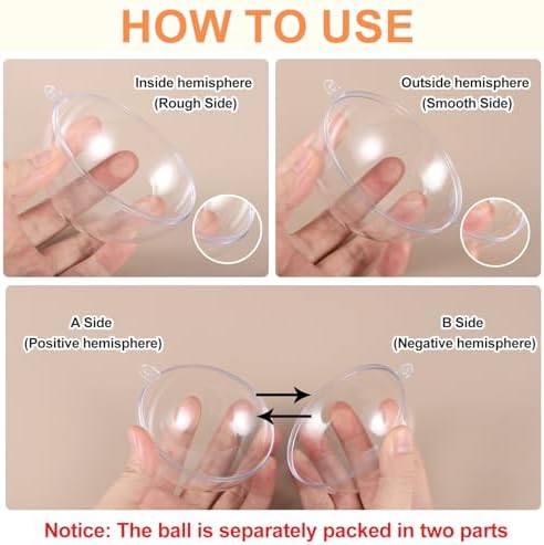 MECCANIXITY 16 Inch Clear Ornament Ball with Wire 12pcs