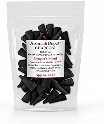 Aroma Depot 1 Inch Dragons Blood Incense Charcoal Cones Pack of 40-50