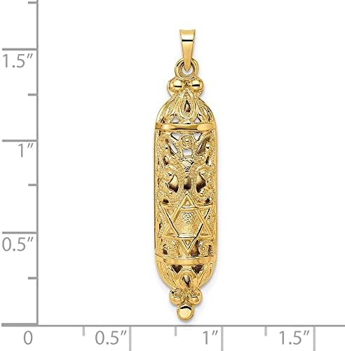 FJC Finejewelers 14Kt Yellow Gold Mezuzah Charm 40x8mm