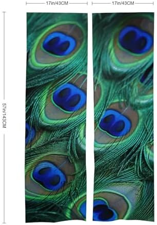 Green Peacock Feather Door Curtain Panel 17x57 Inch