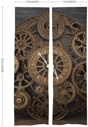 Steampunk Gears Clock Door Curtain Panel 17x57 Inch