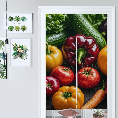 Fresh Vegetables Fruits Door Cover Curtain 57x17 Inch