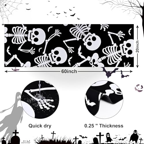 Likiyol Halloween Runner Rug with Skeleton Design
