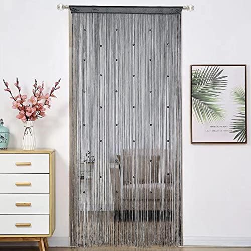 Beaded Curtain Door with Dense String and Fringe