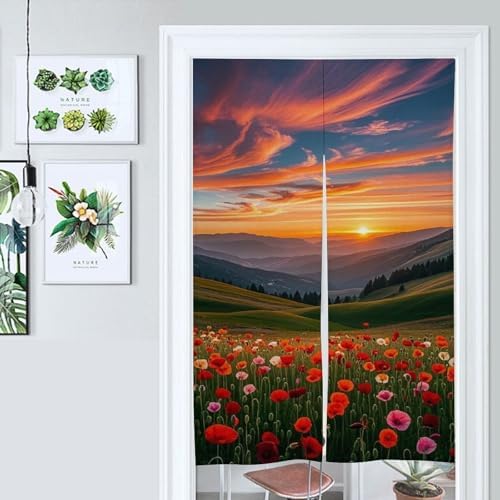 Cloud Garden at Sunset Door Cover Curtain 57x17 Inches