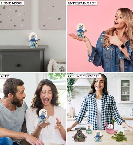 CoTa Global Blue Sea Turtle Snow Globe - Pink Glitter Inside