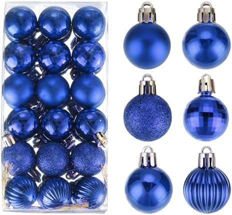 MECCANIXITY Light Blue Christmas Tree Balls 36Pcs