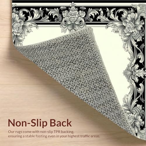 Ultra Soft 6x9 Area Rug with Baroque Pattern