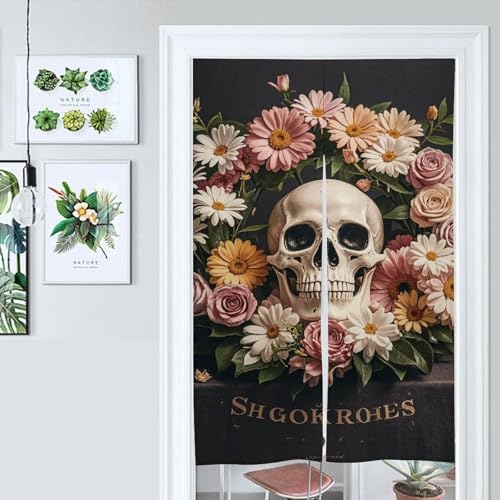 Bonsai Tree Sugar Skull Door Curtain Panel