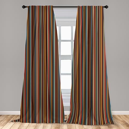 Ambesonne Striped Window Curtains Pack of 2
