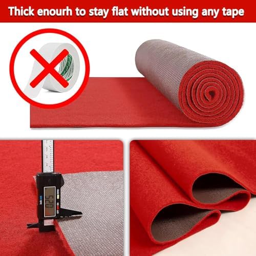 Extra Thick Red Carpet Runner 3x10ft Non-Slip Rubber Backed