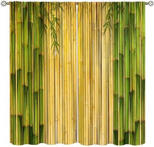 Focusbrite Bamboo Curtains 2 Panels 42x63 Inches