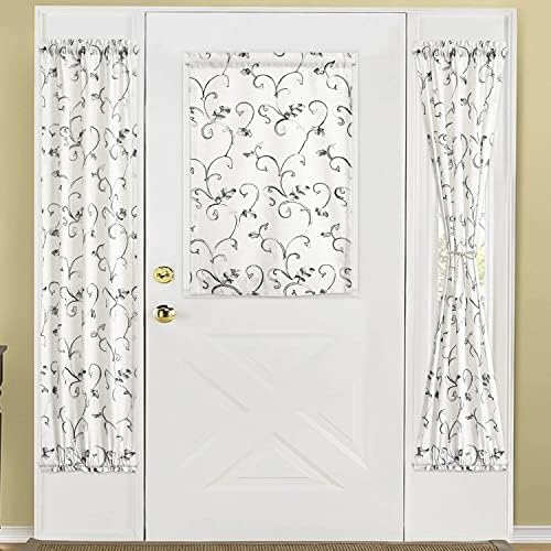 VOGOL French Door Curtains 25x40 Inches Grey on Beige Panel