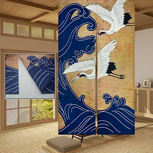 LIGICKY Retro Japanese Noren Door Curtain Linen Tapestry