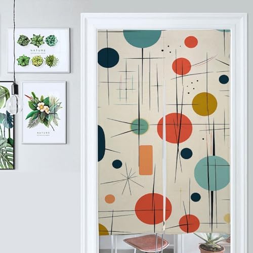 Modern Mid Century Door Curtain Panel 17x57 Inch