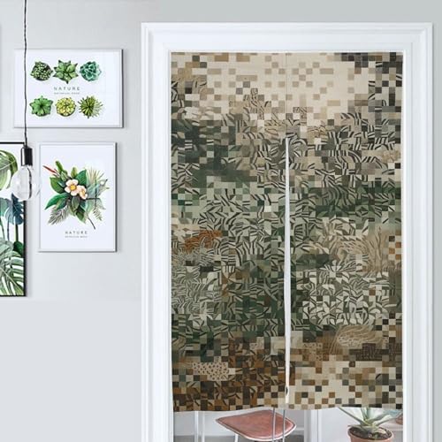 Japanese Noren Square Pattern Door Curtain 34x57 Inch