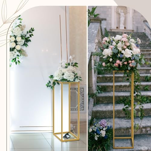 5 Pcs Gold Cylinder Stands for Party and Wedding Displays