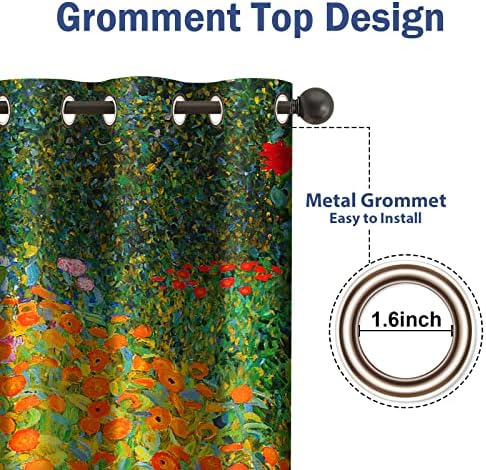 Jekeno Blackout Curtains with Flower Design 2 Panel Set