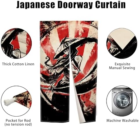 Traditional Japanese Noren Door Curtain 34x60 Inches