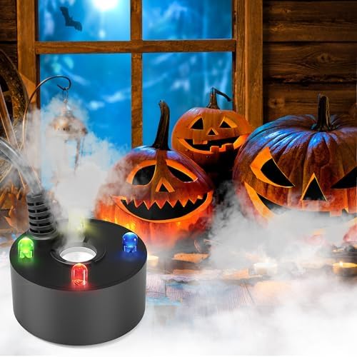 Mini Fountain Mister with 4 LED Lights Halloween Mist Maker Black