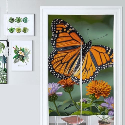 Monarch Butterflies Door Cover Curtain 57x17 Inches