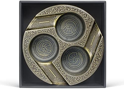 Gold Cigar Ashtray with 3 Holders