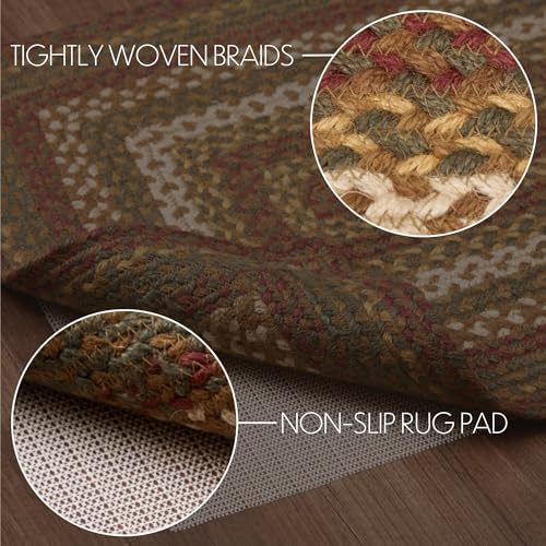VHC Brands Tea Cabin Rustic Jute Green Striped Area Rug 20x30