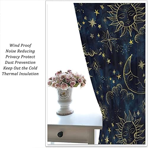 Sun and Moon Curtains Bohemian Style 2 Panels 42x63