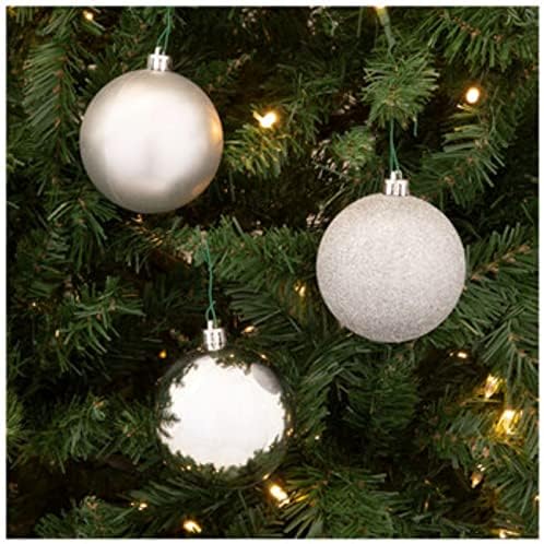 Hobby Lobby 12-Pack Silver Matte Shiny Glitter Hanging Ornaments