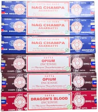Satya Incense Holder with 3 Fragrance Variety Pack of 90 Sticks