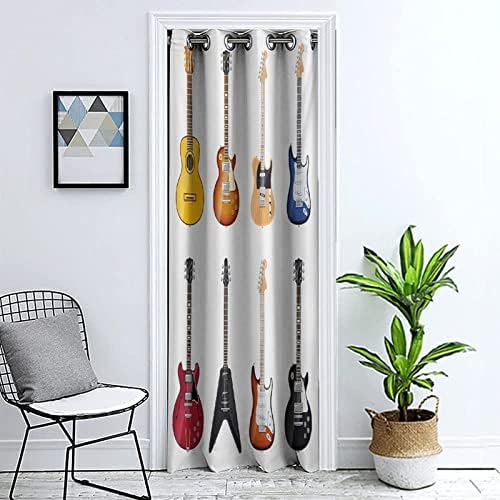 XISUNYA Door Curtain Panel with Guitar Grommet Design