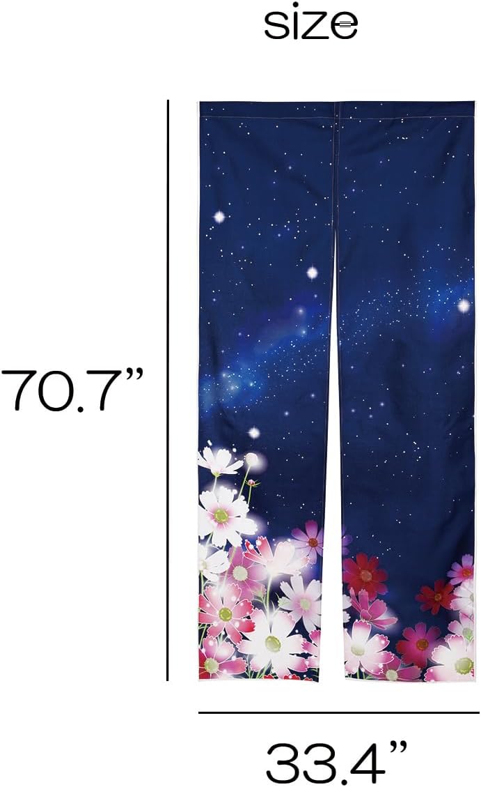 Noren Doorway Curtain with Cosmos Design