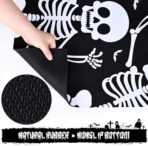 Likiyol Halloween Runner Rug with Skeleton Design