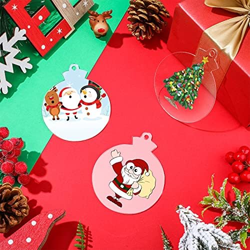 Jetec 50 pcs 37 Inch Acrylic Christmas Ornament Blank Transparent Disc