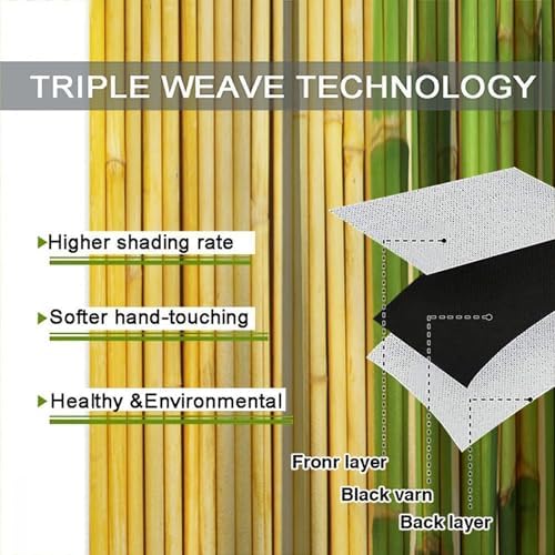 Focusbrite Bamboo Curtains 2 Panels 42x63 Inches