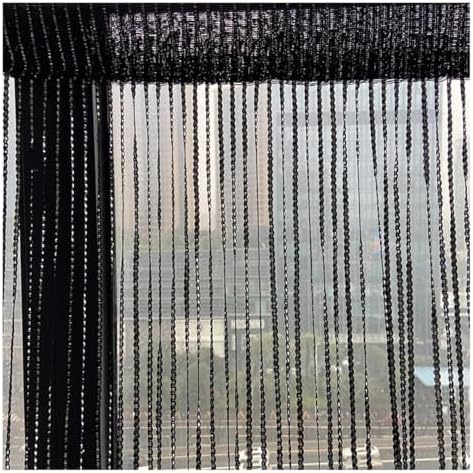 Black Wall Panel Fringe Curtain 110x110 Inch
