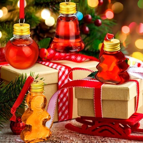 Patelai 24 Pcs Christmas Booze Balls Clear Shot Glasses Hanging Ornaments