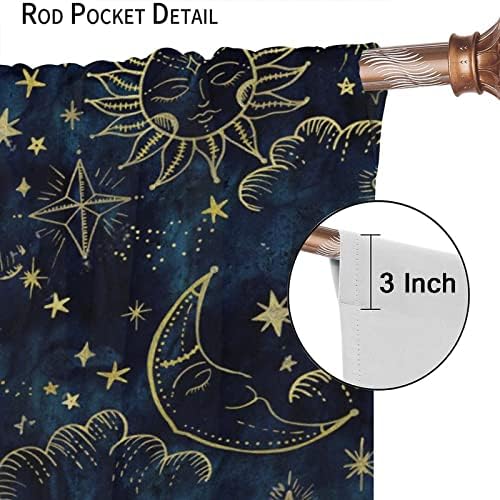Sun and Moon Curtains Bohemian Style 2 Panels 42x63