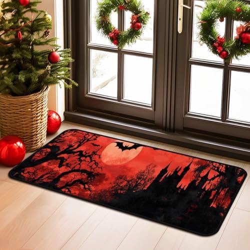 Halloween Bat Kitchen Floor Mat 51x17 Non-Slip