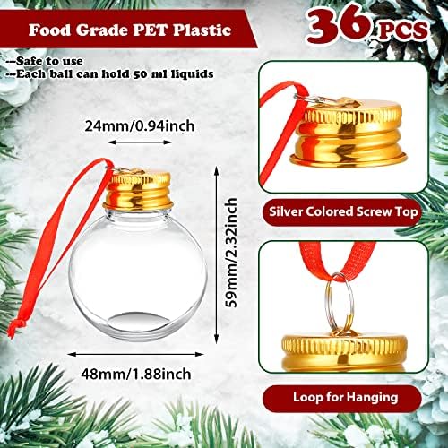 Patelai 36 Piece Fillable Christmas Baubles Shot Glasses Decoration Set