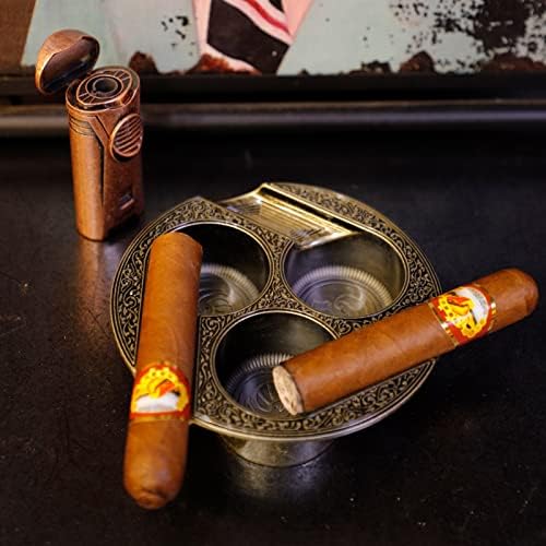Gold Cigar Ashtray with 3 Holders