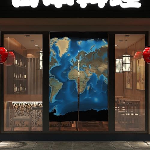 DWVSFJM World Map Door Curtain 57x17 Inches